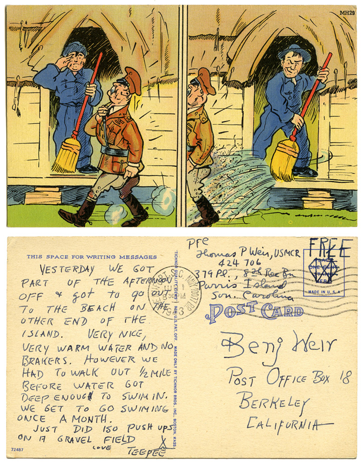 1943 military humor postcard_tatteredandlost