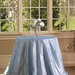 Pintuck blue tablecloth