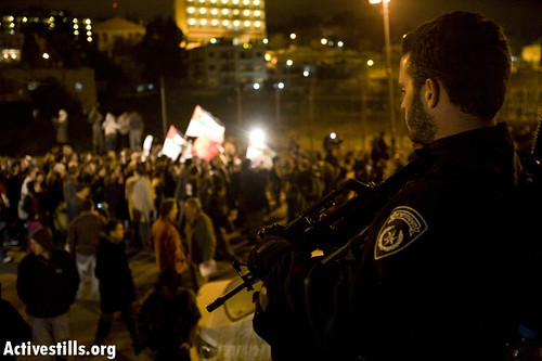 Protest in Sheikh Jarrah neighbourhood of East Jerusalem, 6/2/2010. by activestills.