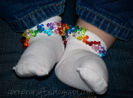 tri beads crochet socks baby toddler