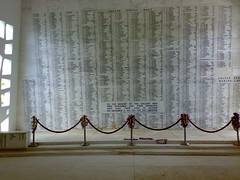 Altar with a plate of victims' names