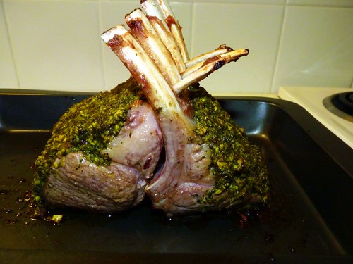 Pistachio-crusted lamb rack 