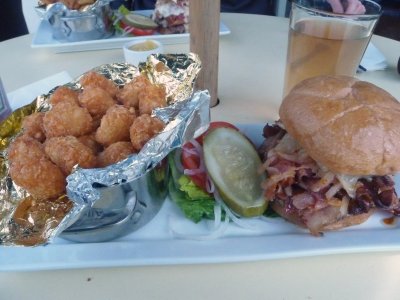 Lunch of Champions - Truffle Burger + Tots  YUM!