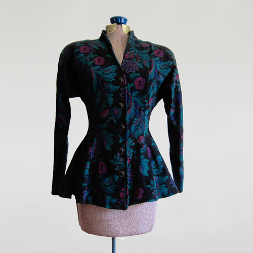 Vintage 1980s - 1990s Floral Peplum Jacket by All That Jazz