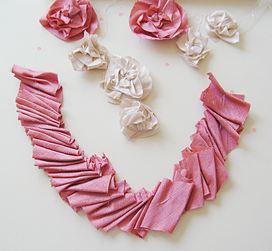 Silk Flower Necklace DIY -3