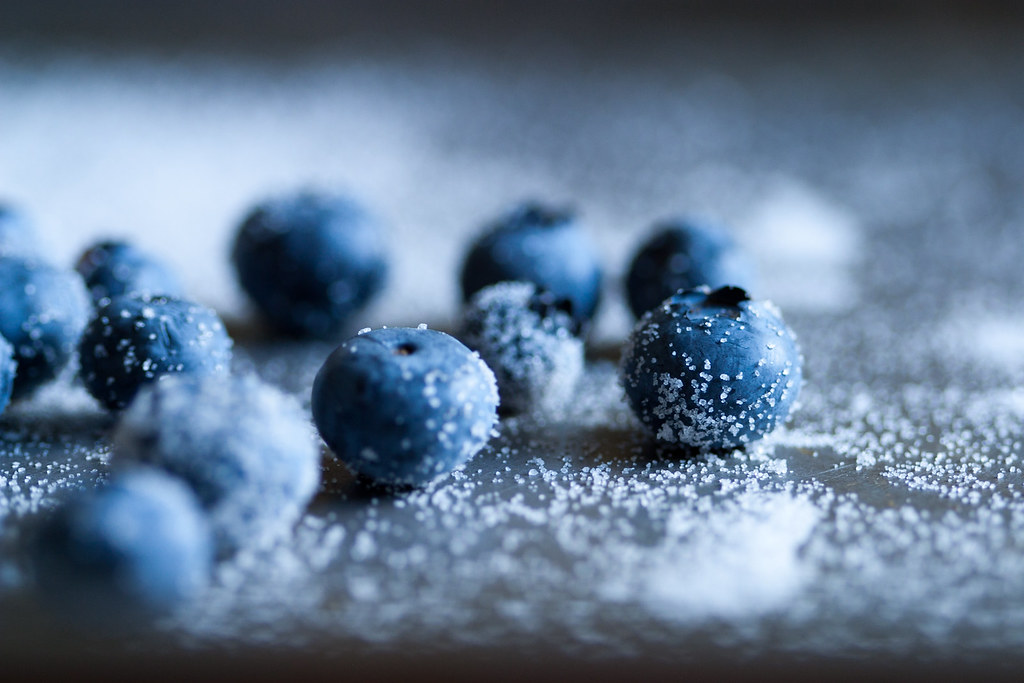 Blueberries and sugar