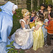 Cinderella and Fairy Godmother greet the party