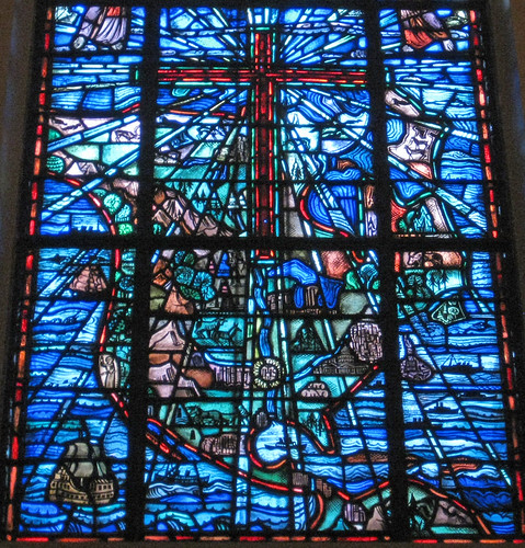 North America Stained Glass Window