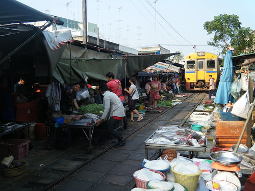 Maeklong Station Market