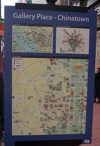 Map sign, Gallery Place