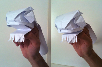 "barongsai" origami hand-puppet