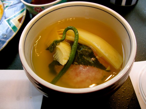 broth with a fish ball