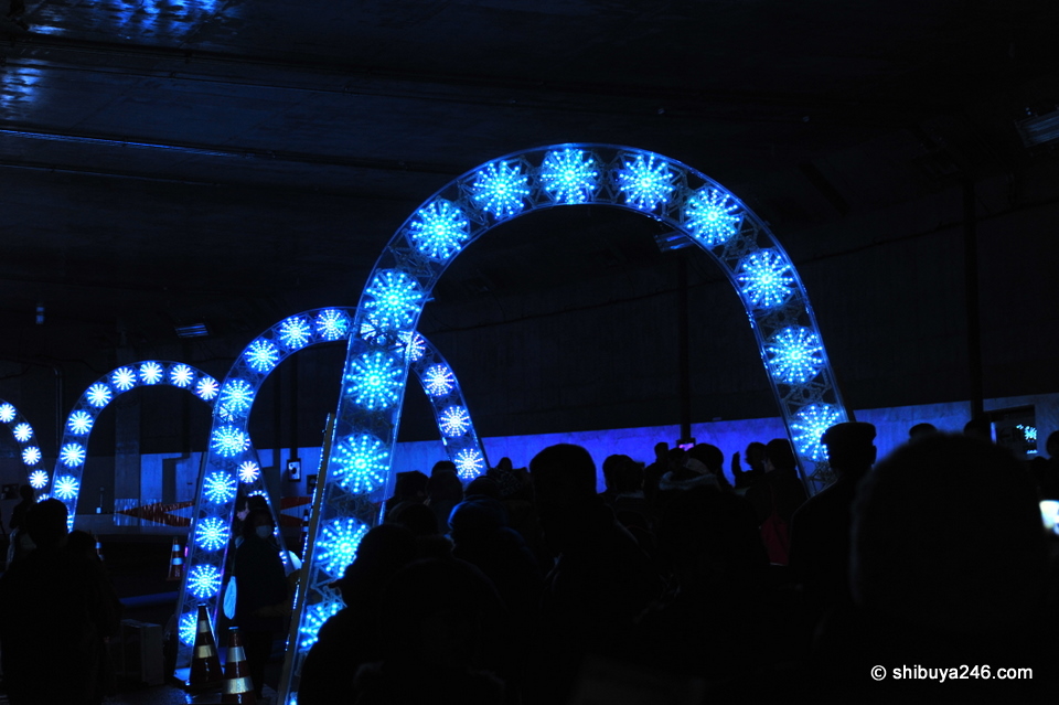 Some of the illuminated archways people could walk through.