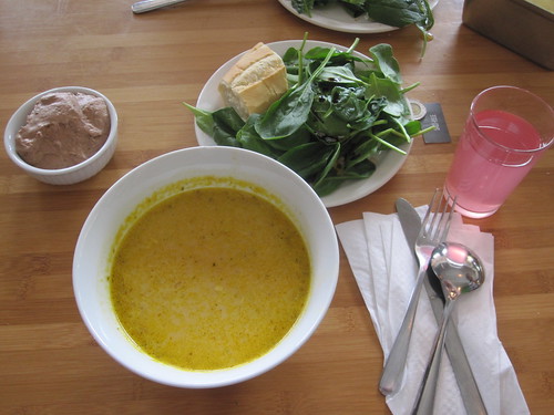 Soup, salad, bread, lemonade, chocolate mousse from the bistro - $6