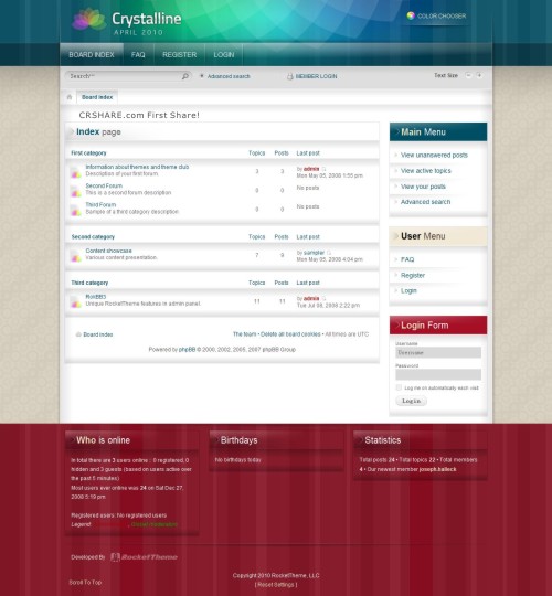 Crystalline   April 2010 phpBB3 Style