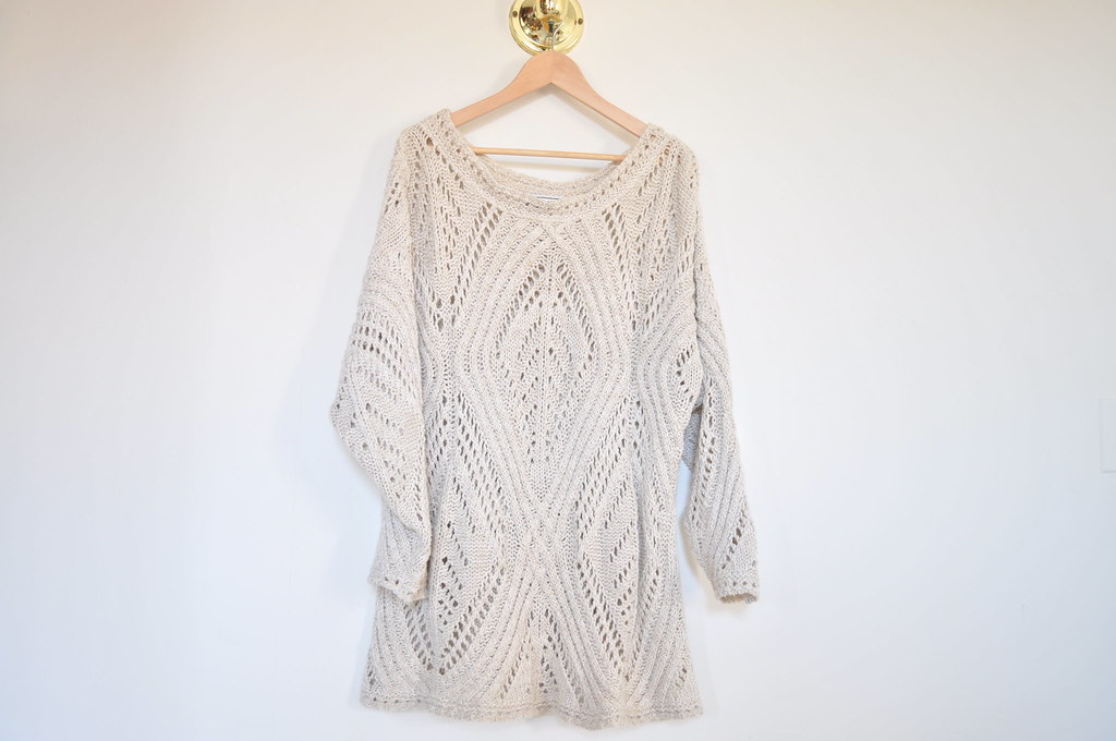 vintage crochet tunic sweater