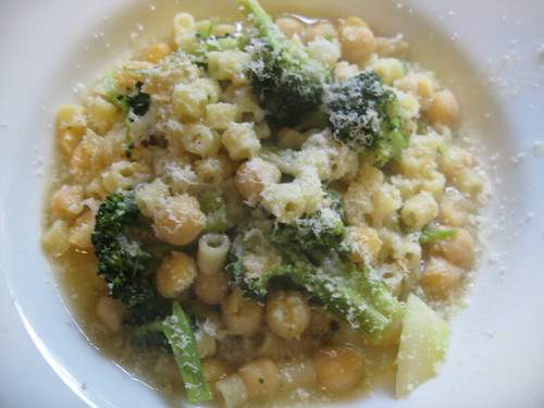 Chickpea and Brocolli Soup with Ditalini