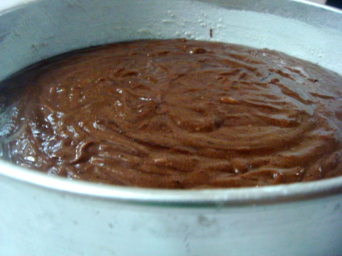 Batter for Chocolate Blackout Cake