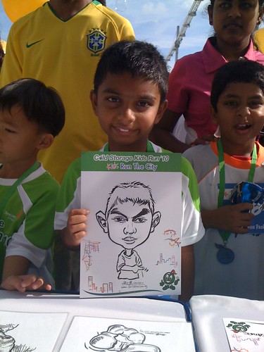 caricature live sketching for Cold Storage Kids Run 2010 - 2
