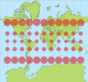 Proyección Mercator del mapa terrestre