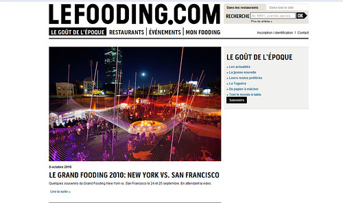 Tearsheet: Le Fooding's site