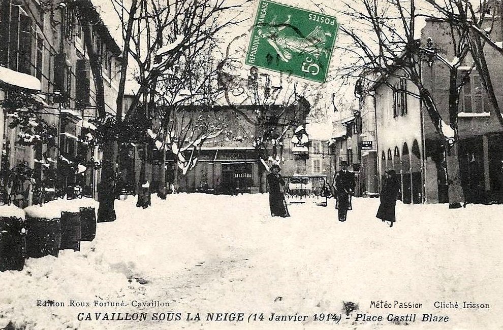 neige à Cavaillon le 14 janvier 1914