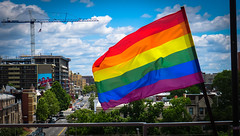 2017.07.02 Rainbow and US Flags Flying Washington, DC USA 7203