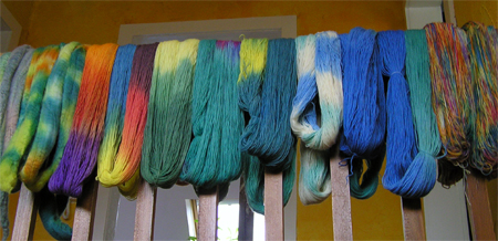 Handgefärbte Wolle