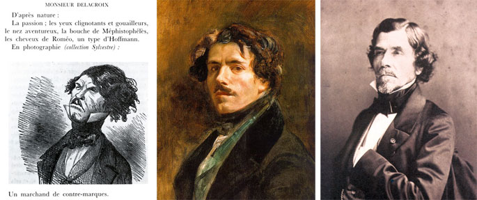 Marcelin. Delacroix, autoportrait, 1837. Portrait par Nadar, 1858.