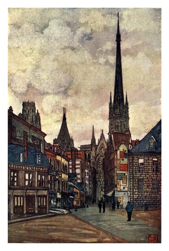 007-Una calle en Rouen-Normandy-1905- Ilustrado por Nico Jugman