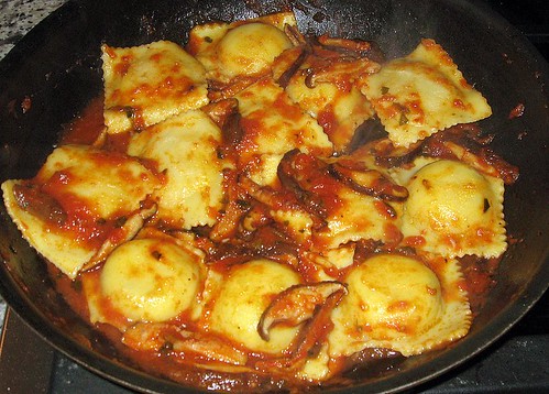 Scordo Pasta Challenge #115 Ravioli with Mushroom Tomato Sauce