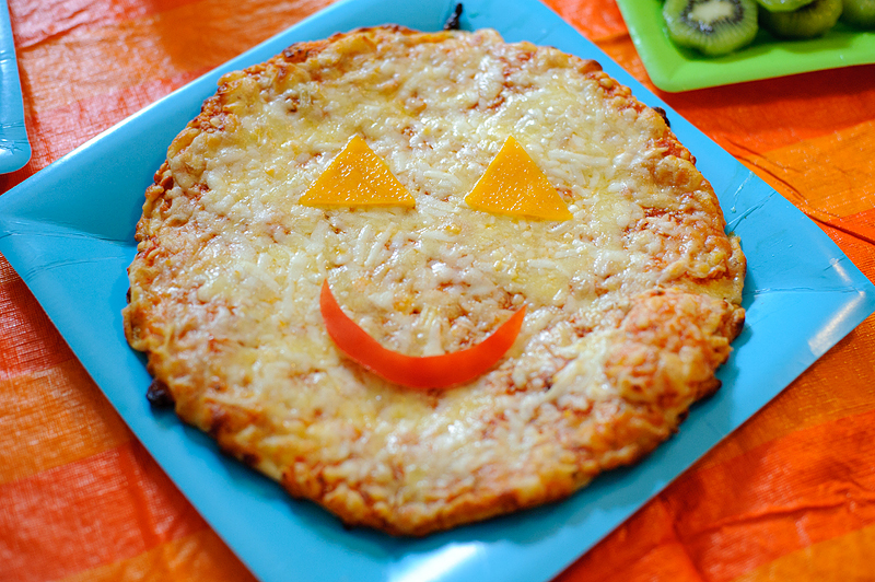 Happy Jack-O-Lantern Pizza