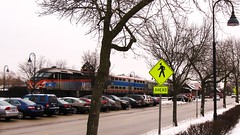 Southbound Metra local at the Glenview station. Glenview Illinois. January 2010.