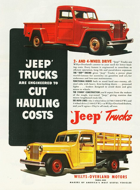 1948 jeep ad pickup trucks willys stake