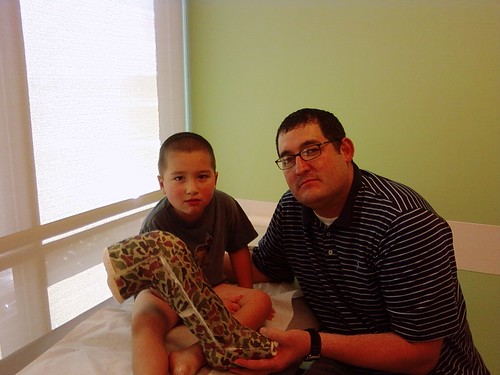 Dad and Mason with his cast removed