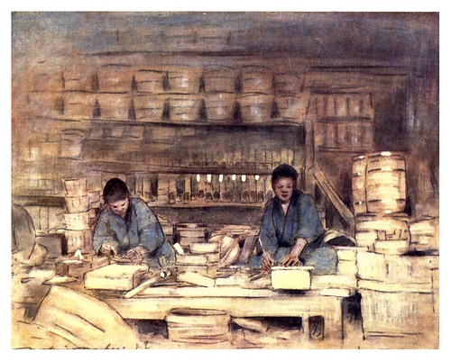 004-Carpinteros trabajando-Japan  a record in color-1904- Mortimer Menpes