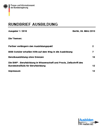 Rundbrief Ausbildung 1-2010