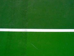 Tennis Court Green Tire Tread White Line