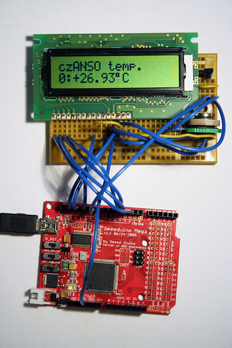 DS18B20 temperature sensor and LCD display