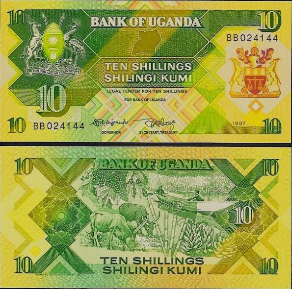 10 Šilingov Uganda 1987, P28