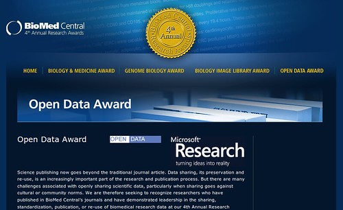 Screenshot of Open Data Awards