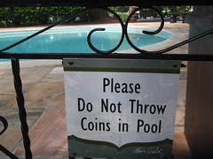 no throwing coins