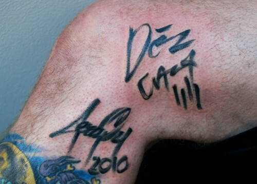 Misfits Jerry Only & Dez Cadena (prev of Black Flag) Autograph Tattoos