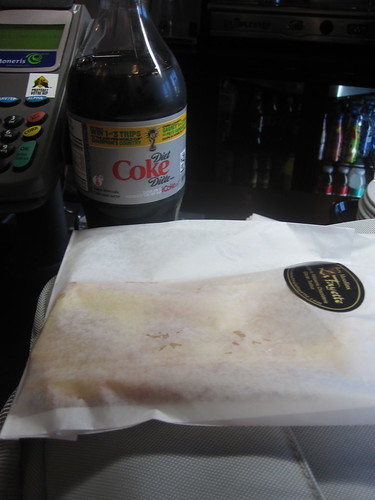 pastry and Diet Coke at bus station (free - per diem)