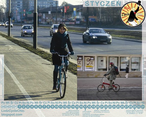 Lodz Cycle Chic kalendarz - styczeń 2010 - rozdz. 1280 na 1024