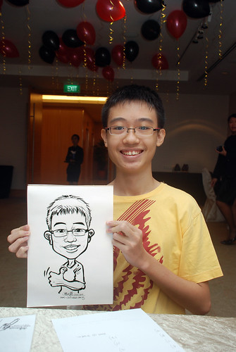 caricature live sketching for birthday party 220110 - 2