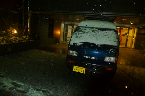 Van covered in snow