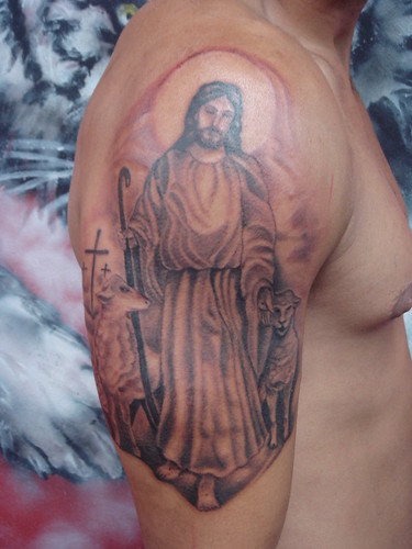 jesus christ Dejavu Tattoo Studio Chiangmai Thailand Koi fish tattoos