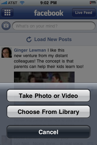 Choose photo from Library (for Facebook iPhone post)