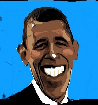 Drawing Obama with iPhone